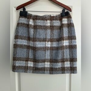 Boston Proper plaid mini skirt gray multi, worn once. Size 12
